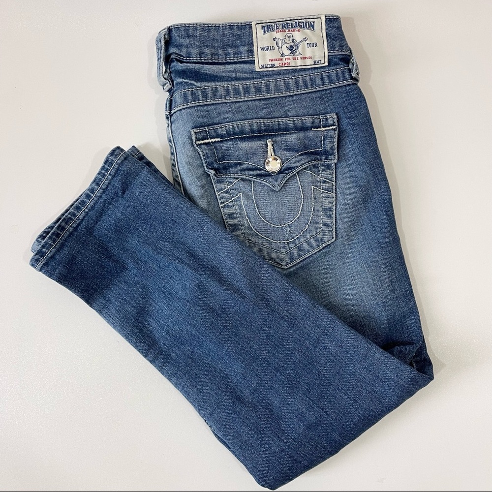 True Religion Cropped Jeweled Jeans 27